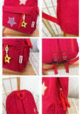 LONGSILVER Star Backpack Kawaii Large Capacity Aesthetic Rucksack Cute Accessories Bag for Woman Light - hearted Mori (Gray,Large)