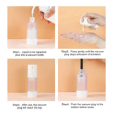LONGWAY 3pcs Empty Refillable Airless Pump Bottle,Travel Foundation Containers,Airless Cosmetic Pump Bottle for Hand Sanitizer, Toner,Gel,Hair Oil, Lotion and Face Cream (1oz/30ml, Frosted)