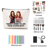 LONGXIN Stranger Merch Makeup Bag Horror Movie Fams Gift Cosmetic Bag Birthday Christmas Gifts for Women Girls Scary Movie Lovers There's More To Life Than Stupid Boys