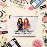 LONGXIN Stranger Merch Makeup Bag Horror Movie Fams Gift Cosmetic Bag Birthday Christmas Gifts for Women Girls Scary Movie Lovers There's More To Life Than Stupid Boys