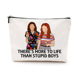 LONGXIN Stranger Merch Makeup Bag Horror Movie Fams Gift Cosmetic Bag Birthday Christmas Gifts for Women Girls Scary Movie Lovers There's More To Life Than Stupid Boys
