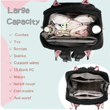 LORADI 18 Pockets Large Diaper Bag Backpack with 4 Insulated Pockets and Stroller Clips, Baby Shower Essentials (Black, Large)