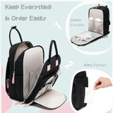 LORADI 18 Pockets Large Diaper Bag Backpack with 4 Insulated Pockets and Stroller Clips, Baby Shower Essentials (Black, Large)