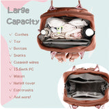 LORADI 18 Pockets Large Diaper Bag Backpack with 4 Insulated Pockets and Stroller Clips, Baby Shower Essentials (Brown, Large)