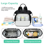 LORADI Large Diaper Bag Tote, 14 Pockets Stylish Baby Bag with Stroller Clips and 3 Insulated Pockets, Baby Shower Essentials(Black, Large)