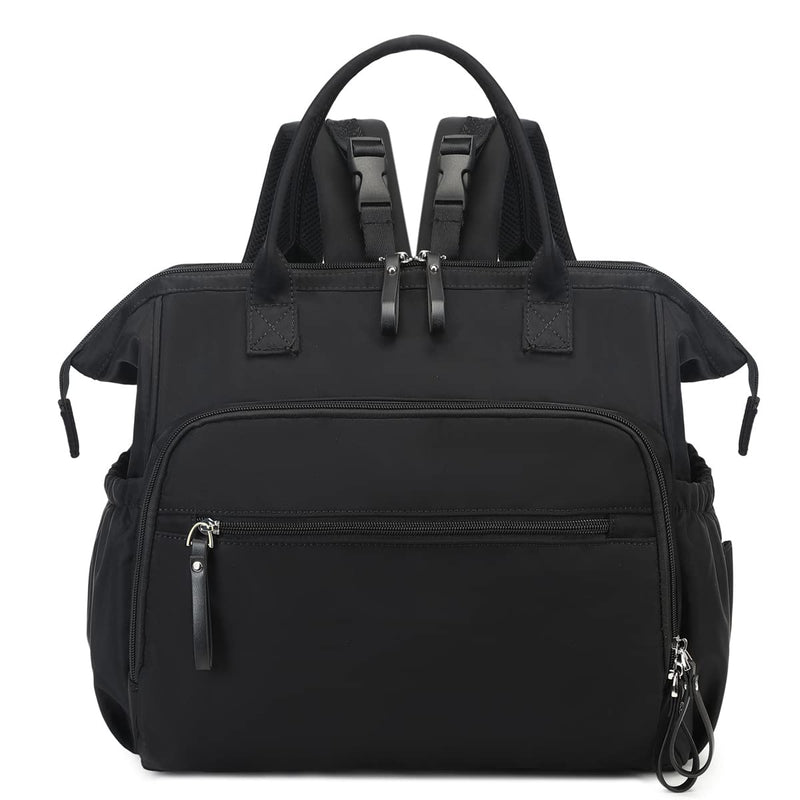LORADI Large Diaper Bag Tote, 14 Pockets Stylish Baby Bag with Stroller Clips and 3 Insulated Pockets, Baby Shower Essentials(Black, Large)