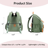 LORADI Lightweight Diaper Bag Backpack with Stroller Clips, Insulated Pockets, Baby Shower Essentials (Classic, Green)