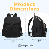 LORADI Lightweight Diaper Bag Backpack with Stroller Clips, Insulated Pockets, Baby Shower Essentials (Nylon, Black)
