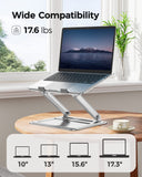 LORYERGO Adjustable Laptop Stand, Portable for 17.3inch Laptops, Holds Up to 17.6lbs, Ergonomic Posture & Heat Dissipation