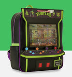 Loungefly Teenage Mutant Ninja Turtles 40th Anniversary Vintage Arcade Mini Backpack, Black/Charcoal, Taglia unica