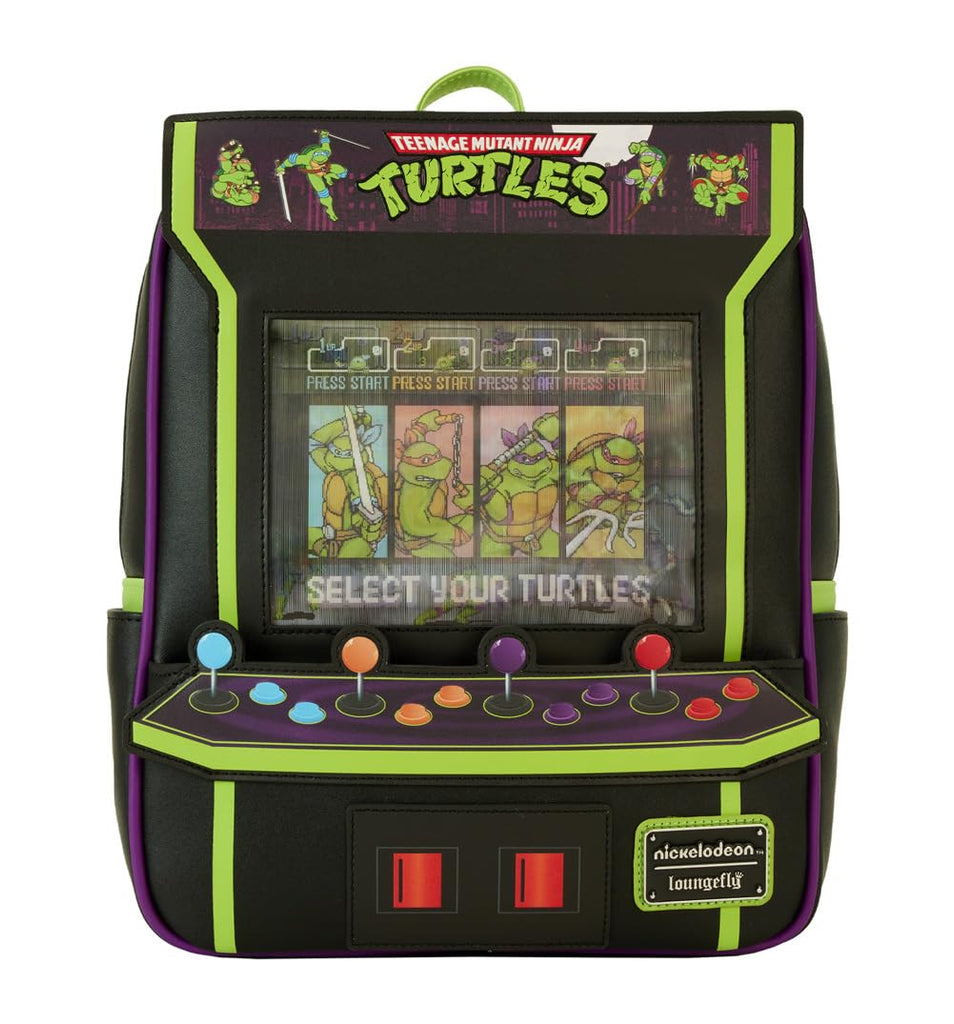 Loungefly Teenage Mutant Ninja Turtles 40th Anniversary Vintage Arcade Mini Backpack, Black/Charcoal, Taglia unica | Backpacks4Less