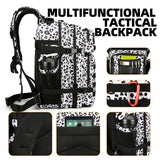 Lovelinks21 25L Tactical Backpack Military Tactical Backpack for Men and Women Small Assault Pack Outdoor Travel Hiking Camping Rucksack with Molle Webbing (White Leopard)