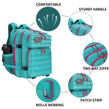 Lovelinks21 25L Tactical Military Backpack Small Travel Rucksack for Men and Women Assault Pack Bug Out Bag Molle Daypack Gym Backpack with Bottle Holder (Neon Teal)