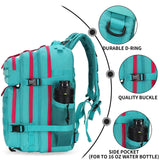 Lovelinks21 25L Tactical Military Backpack Small Travel Rucksack for Men and Women Assault Pack Bug Out Bag Molle Daypack Gym Backpack with Bottle Holder (Neon Teal)