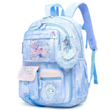 Lovely Girls Backpack School Bag for Students Kids Book Bag with Multiple Pockets Splash - proof Children's Backpack（17inch Blue）