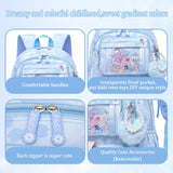 Lovely Girls Backpack School Bag for Students Kids Book Bag with Multiple Pockets Splash - proof Children's Backpack（17inch Blue）