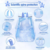 Lovely Girls Backpack School Bag for Students Kids Book Bag with Multiple Pockets Splash - proof Children's Backpack（17inch Blue）