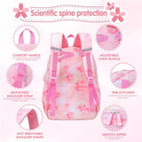 Lovely Girls Backpack School Bag for Students Kids Book Bag with Multiple Pockets Splash - proof Children's Backpack（17inch Pink）