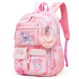 Lovely Girls Backpack School Bag for Students Kids Book Bag with Multiple Pockets Splash - proof Children's Backpack（17inch Pink）