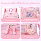 Lovely Girls Backpack School Bag for Students Kids Book Bag with Multiple Pockets Splash - proof Children's Backpack（17inch Pink）