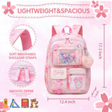 Lovely Girls Backpack School Bag for Students Kids Book Bag with Multiple Pockets Splash - proof Children's Backpack（17inch Pink）