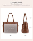 LOVEVOOK 15.6 Inch Laptop Bag for Women, Vintage Leather Work Tote Bags with Large Cup Holder, Teacher Nurse Medical Professional Computer Bag, Office Briefcase Handbag Gift