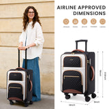 LOVEVOOK 20 Inch Carry On Luggage 22x14x9 Airline Approved, Lightweight Softside Carry - on Suitcase with Spinner Wheels & TSA Lock, Water - Resistant Travel Luggage for Men Women