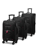 LOVEVOOK 3 - Piece Set(22/24/28) Softside Luggage Suitcase with 15.6 Inch Laptop Compartment, Suitcase with Spinner Wheels, Large Capacity Luggage with TSA Lock for Business &Family Trip Travel, Black
