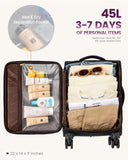 LOVEVOOK 4 Pcs Carry On Luggage 22x14x9 Airline Approved, 20 Inch Carry On Suitcases with Wheels, Softside Rolling Suitcase for Women Men, with TSA Lock Weekender Travel Luggage