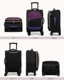 LOVEVOOK 4 Pcs Carry On Luggage 22x14x9 Airline Approved, 20 Inch Carry On Suitcases with Wheels, Softside Rolling Suitcase for Women Men, with TSA Lock Weekender Travel Luggage