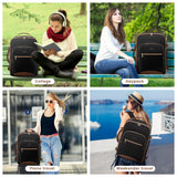 LOVEVOOK 40L Large Travel Backpack for Women Men, 17 Inch Carry on Backpack for Traveling on Airplane, Personal Item Bag Airline Approved, Business Causal Weekender Backpack, Black - Brown