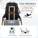 LOVEVOOK 40L Large Travel Backpack for Women Men, 17 Inch Carry on Backpack for Traveling on Airplane, Personal Item Bag Airline Approved, Business Causal Weekender Backpack, Black - Brown