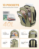 LOVEVOOK 40L Travel Backpack for Men Women, Waterproof Carry On Backpack for Work & Travel, Flight Approved Personal Item with 3 Packing Cubes, TSA Bag Fits 17.3" Laptop,Light pink