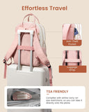 LOVEVOOK Backpack for Women,Laptop Backpack Women,Fits 15.6 Inch Laptop Bag,School Backpacks,Fashion Travel Work Anti - theft Bag,Waterproof Business Computer College Backpack Purse,Beige - Pink - Pink