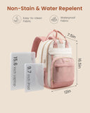 LOVEVOOK Backpack for Women,Laptop Backpack Women,Fits 15.6 Inch Laptop Bag,School Backpacks,Fashion Travel Work Anti - theft Bag,Waterproof Business Computer College Backpack Purse,Beige - Pink - Pink