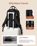 LOVEVOOK Backpack for Women,Laptop Backpack Women,Fits 17 Inch Laptop Bag,School Backpacks,Fashion Travel Work Anti - theft Bag,Waterproof Business Computer College Backpack Purse,Black - Off - white