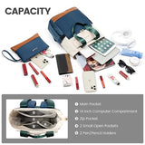 LOVEVOOK Backpack Purse for Women, Convertible Small Backpack Tote for Woman, Mini College Daypack for Work, Daily, Travel, 2pcs set