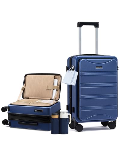 LOVEVOOK Carry On Luggage 20 Inch, Airline Approved Expandable Hard Shell Suitcase with Spinner Wheels, TSA Lock & Cup Holder, Fits | Backpacks4Less