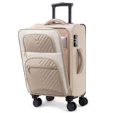 LOVEVOOK Carry on Luggage 22x14x9 Airline Approved, Waterproof Carry on Suitcase with 3 Pouches,Lightweight Softside Underseat Travel Luggage with 360° Spinner Wheels,TSA Lock for Travel Business