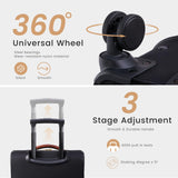 LOVEVOOK Carry on Luggage 22x14x9 Airline Approved, Waterproof Carry on Suitcase with 3 Pouches,Lightweight Softside Underseat Travel Luggage with 360° Spinner Wheels,TSA Lock for Travel Business