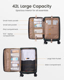 LOVEVOOK Carry On Luggage 22x14x9 Airline Approved with Spinner Wheels, 20 Inch Small Carry On Suitcase with TSA Lock, Expandable Hard Shell Suitcases for Men Women