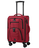 LOVEVOOK Carry On Luggage Airline Approved, Suitcases with Spinner Wheels, Softside Carry - on Luggage with TSA Lock for Women Business Trip, Lightweight Large Capacity Luggage for Travel, Burgundy Red