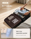 LOVEVOOK Carry on Suitcase 22x14x9 Airline Approved,20 inch Lightweight Waterproof Suitcases with 360° silent swivel wheels, TSA Lock and Compartment, Large Capacity travel Suitcase Black - White - brown