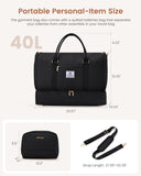 LOVEVOOK Convertible Garment Bag for Travel with Shoe Pouch, Carry On Garment Duffel Bag with Toiletry Bag, 2 in 1 Hanging Suitcase Suit Bag, Waterproof Weekender Bag for Women Travel, Wedding, Black