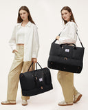 LOVEVOOK Convertible Garment Bag for Travel with Shoe Pouch, Carry On Garment Duffel Bag with Toiletry Bag, 2 in 1 Hanging Suitcase Suit Bag, Waterproof Weekender Bag for Women Travel, Wedding, Black