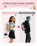 LOVEVOOK Cute School Backpack for Girls Ages 8-14, Bookbag with Plush Bear & Clear Display Pocket, Fits 15.6 Inch Laptop & 40oz Tumbler, Back to School Backpack for Elementary & Middle School