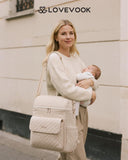 LOVEVOOK Diaper Bag Backpack, 3 in 1 Baby Bag with Changing Pad & Detachable Straps, Large Diaper Backpack for Mom Dad with Stroller Buckles