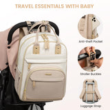 LOVEVOOK Diaper Bag Backpack, Baby Bag with Changing Pad, Large Diaper Backpack Boy Girl, Waterproof Baby Registry Bag for Mom Dad with Stroller Buckles, Beige - khaki