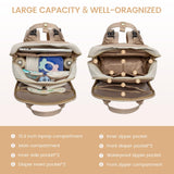 LOVEVOOK Diaper Bag Backpack, Baby Bag with Changing Pad, Large Diaper Backpack Boy Girl, Waterproof Baby Registry Bag for Mom Dad with Stroller Buckles, Beige - khaki