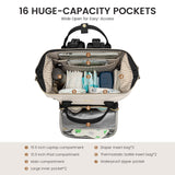 LOVEVOOK Diaper Bag Backpack, Baby Bag with Changing Station, Large Diaper Backpack for Mom Dads, Waterproof Mommy Bag for Boy and Girl, Travel Essential Baby Shower, Black - Beige